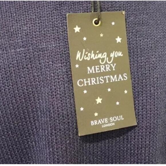 Brave Soul Navy Reindeer / NEW / Christmas ugly sweater - Picture 5 of 6